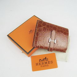 Cheap Replica Hermes Brown Crocodile Veins Wallet H006